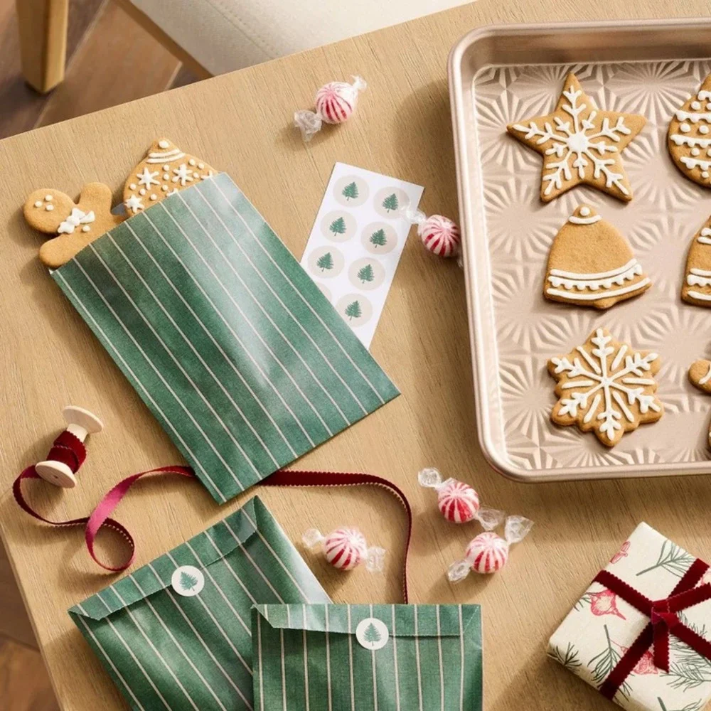 Hearth & Hand Magnolia Gift Bags Paper Treat Stocking Christmas Stripe Farmhouse